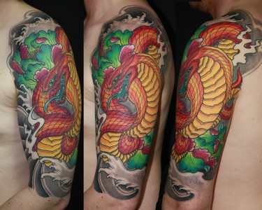 Tattoo Arm Drache Dragon Asia