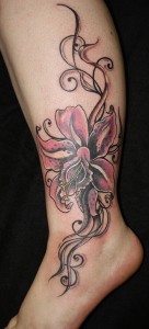 Tattoo Blume Bein Fuss